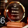 Trofeo de Cristal Personalizado con Luz, Madera Maciza de Alta Gama, Regalo Creativo para Maestros, Placa de Reconocimiento Personalizada para Reunión Anual de Empresa, Conmemoración de Jubilación
