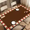 Mantel Rectangular de Cuero de Alta Gama para Mesa de Café, Impermeable, Resistente al Aceite, Lavable, Resistente al Calor, Aislante Térmico