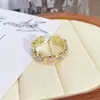 Anel Aberto Gota de Óleo Esmaltado Luz Luxo Alto Padrão Anel Caixa Cega Ao Vivo Vintage Estilo Palácio Flor
