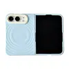 Funda magnética para teléfono con patrón de ondas, color sólido, compatible con Apple 18DUO, iPhone Duo, con cordón, a prueba de caídas y elegante