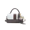 Bolsa Bolsa Feminina 2025 Nova Moda Bolsa de Ombro All-match Commuter Bolsa Crossbody Texted Estilo Ocidental Portátil Pequena Bolsa Quadrada