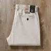Pantalones Casuales Rectos para Hombre de Algodón y Lino Mezclado, Grises Oscuros, Delgados, con Cordón y Cordones, Verano 2025, Europeos de Alta Gama