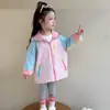 Chaqueta de otoño para niñas, elegante y a la moda, cortavientos con capucha para bebés, nueva colección 2026, bonito top de otoño cortavientos para niños