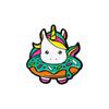 Broche de aleación con forma de unicornio de dibujos animados, insignia de aleación con forma de dona, poni, dopamina, colorante, para mochilas escolares de estudiantes.