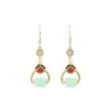 Pendientes Estilo Palacio para Mujer, Cuentas de la Fortuna, Pendientes de Jade Imitación, Accesorios Estilo Chino Hanfu Qipao, Pendientes, Venta al por Mayor y Dropshipping