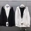 Jaqueta com Capuz Processo de Relevo 3D Primavera e Outono Unissex Cardigan Versátil com Zíper Jaqueta de Casal Tendência Roupa para Casal Estudante