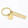 Comércio exterior mais vendido corrente de chaveiro longa redonda de aço inoxidável tag pequena acessórios diy pingente a laser brilhante