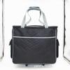 Bolsa de Arrastre Acolchada Personalizada por el Fabricante Rombo Acolchado Máquina de Coser Bolsa de Cosméticos Bolsa de Viaje para Exportación Bolsa de Carrito Negra