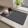 Alfombrilla Drenante Simple de Color Sólido para Cocina de Tierra de Diatomeas, Alfombrilla Absorbente de Agua de Secado Rápido, Alfombrilla Aislante de Calor para Barra de Cocina, Posavasos, Manteles Individuales para Restaurante
