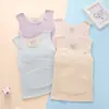 Ropa Interior de Terciopelo para Niñas Otoño e Invierno, Parche Redondo en el Cuello, Protección para el Vientre, Sujetador sin Costuras para Niños Tallas Mediana y Grande en Período de Desarrollo con Chaleco Acolchado