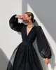 Nuevo Vestido de Lunares con Mangas Abullonadas Estilo Europeo y Americano 2021 Primavera/Verano Aliexpress Amazon Elegante para Dama
