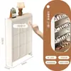 Zapatero estilo crema con puerta abatible para entrada de casa, mueble de recibidor integrado, ahorra espacio, ultradelgado, zapatero de múltiples niveles