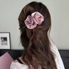 Pinza retorcida de flor de rosa francesa romántica para mujer, pinza de agarre de una palabra de alta gama, pinza para el pelo, pinza para la parte posterior de la cabeza, accesorio para el cabello