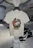 Venta de Liquidación 80% de Descuento Fresca Suave Algodón Artística Retro Estampado de Pintura Hombro Normal Cuello Redondo Corte Ajustado Manga Corta Camiseta