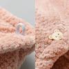 Gorro de secado de pelo de microfibra gruesa de secado rápido y absorbente de agua para mujer, estilo coreano, con doble capa de vellón coral y piña.