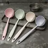 Colher Criativa de Palha de Trigo Dois-em-Um para Cozinha Doméstica com Cabo Longo de Plástico Filtro Escorredor Louça Concha para Panela de Fondue