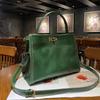 Bolso de Mujer de Cuero Curtido Vegetal Vintage, Popular Bolso Kelly, Venta en Vivo de Exportación Transfronteriza, Cuero Genuino, Capa Superior de Cuero 836