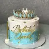 Estilo Ins Transfronterizo Gran Descuento Corona Acrílica Reina Decoración para Pastel Feliz Cumpleaños Inserto Personalizable