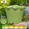 Vaso de resina com bordas plissadas para uso doméstico, espessado para varanda e sala de estar, vaso de plástico com borda ondulada para cultivo de plantas, transfronteiriço