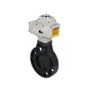 Válvula de mariposa de abrazadera eléctrica UPVC D971X-10S de plástico resistente a la corrosión ácido y álcali válvula de mariposa neumática DN100