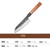 Comercio Transfronterizo Cuchillo de Cocina Estilo Japonés 50Cr15Mov Hoja Martillada Cuchillo para Filetear Pescado Mango Octagonal Juego de Cuchillos
