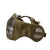 Máscara Tática de Arame de Aço Proteção Integrada para Rosto e Orelhas Fã do Exército Outdoor CS Real Máscara Protetora Respirável de Meio Rosto