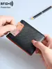 Billetera para Hombre RFID Ultra-delgada Transfronteriza Microfibra Múltiples Ranuras para Tarjetas Plegable Corta Multifuncional Portátil Billetera para Monedas