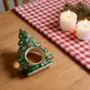 Porta Servilletas Forma de Árbol de Navidad Creativo Exportación Más Vendido Artículos de Cocina Anillo para Servilletas Anillo de Cerámica para Servilletas Anillo para Servilletas