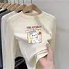 Camiseta casual de fleece com manga longa para outono e inverno para meninas, top estiloso e moderno, camiseta básica versátil de gola redonda para meninas