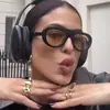 Gafas de Sol Retro Europeas Redondas Adelgazantes de Sapo Moda Puente Único Color Té Naranja Unisex Hip Hop para Salir de Fiesta