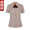 Ropa de Trabajo de Hotel Ropa de Verano para Mujer Hotel Restaurante Occidental Cafetería Catering Camisa de Manga Corta de Camarero Uniforme de Restaurante de Olla Caliente