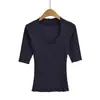 Atacado de Roupas Femininas Transfronteiriças Estilo Europeu e Americano Primavera 2026 Nova Camiseta Lyocell Toque Fresco Decote U Manga Média com Franjas