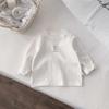 Camiseta Base Blanca Pura de Algodón Puro para Niños y Niñas Ropa Interior para Primavera y Otoño Cuello Redondo Botón en el Hombro Infantil Manga Larga Camiseta para Primavera y Verano Linda