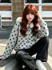 Sudadera con capucha de pelo estilo callejero europeo con cremallera para mujer, lunares, holgada, moderna, chaqueta, nuevos lanzamientos Otoño Invierno 2026