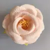 Flor Artificial Tejido Recubierto Flor de Rosa de Té Rizada Cabeza de Flor 6cm Manualidades con Pasador de Flor Tocado de Flor Decoración de Corona Flor Falsa