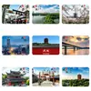Wuhan Hubuxiang Lago Leste Torre do Grou Amarelo Pavilhão Qingchuan Ponte do Rio Yangtze Ímãs de Geladeira de Vidro Lembrança Turística Decoração de Casa