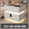 Mesita de noche inteligente de madera maciza, mesita de noche minimalista moderna, estilo dormitorio crema, mueble de almacenamiento multifuncional para el hogar de lujo ligero