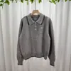 Outono e Inverno 2025 Novo Design Estilo Preguiçoso Gola Polo Recorte Laço Bordado Malha Malha