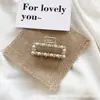 Pasador de Perlas para Mujer Clip de Lazo Estilo Coreano Pinza de Tiburón para la Parte Trasera de la Cabeza Accesorios Metálicos Grandes y Simples para el Cabello