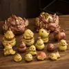 Adorno de Mascota de Té de Arcilla Púrpura Dehua, Juguete de Té Animal Pixiu del Zodiaco, Soporte para Incienso, Mascota de Té Pequeña que Cambia de Color