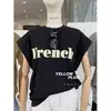 2025 Nueva Celebridad de Internet Ins Super Caliente Adelgazante Hombro Caído Dulce Cool Camiseta de Manga Corta Holgada para Estudiante de Verano Top de Moda