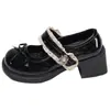 Zapatos de Cuero con Suela Gruesa para Mujer 2026 Otoño Nuevo Retro Británico Aumentadores de Altura Mary Janes Suela Suave Versátiles de Doble Uso Mocasines