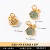 Jingde Joias Alta Qualidade Ouro 24K Real Cobre Jade Acessórios Pingente Pequeno Acessórios para Joias DIY Fabricante Atacado