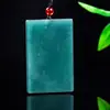Colgante de Jade Azul Hielo Auténtico Grado A de la Paz con Cordón, Joyería Fina de Jade al por Mayor
