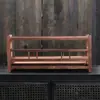 Suporte de panela de camada dupla de nogueira preta norte-americana Suporte de armazenamento de nogueira sul-americana Suporte de armazenamento de conjunto de chá kung fu Suporte de bule de areia roxa