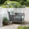 Juego de mesa y sillas tejidas con cuerda para exteriores para patio, jardín, terraza, juego de mesa y sillas de comedor impermeable y resistente al sol, juego de mesa y sillas de ratán de cinco piezas para balcón