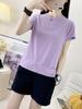 Camiseta de Manga Corta de Seda Helada con Estampado de Ciervo Bugu para Mujer, Moda de Verano, Nueva, Transpirable al Frío, para Correr, Deportes, Montañismo, Secado Rápido