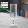 Taza de té de vidrio de borosilicato de alta calidad, coleccionable, hecha a mano, creativa, de grano vertical, con forma de copa abierta, taza de té verde, taza de mono kui, taza rayada