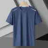 Camiseta Plus Size de Seda de Gelo Secagem Rápida para Casal Gola Redonda Masculina e Feminina Absorvente de Suor Respirável Esportiva Manga Curta Elástica Fitness Masculina