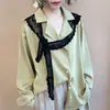Chal Pequeño Estilo Coreano Primavera y Verano, Bufanda Larga Delgada de Seda, Encaje Calado, Chaleco Versátil Protección Solar, Pañuelo Pequeño